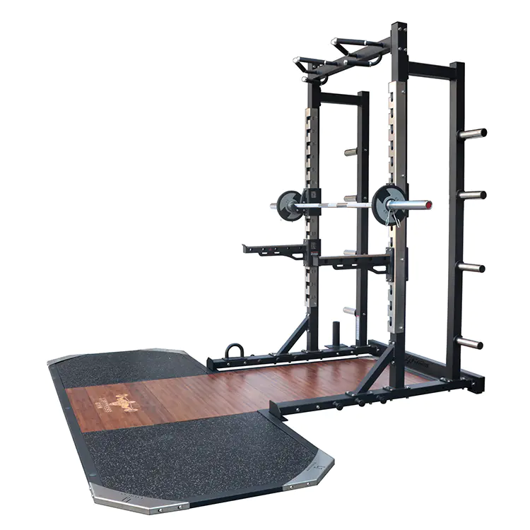 LJ-5911B Squat rack with weightlifting platform